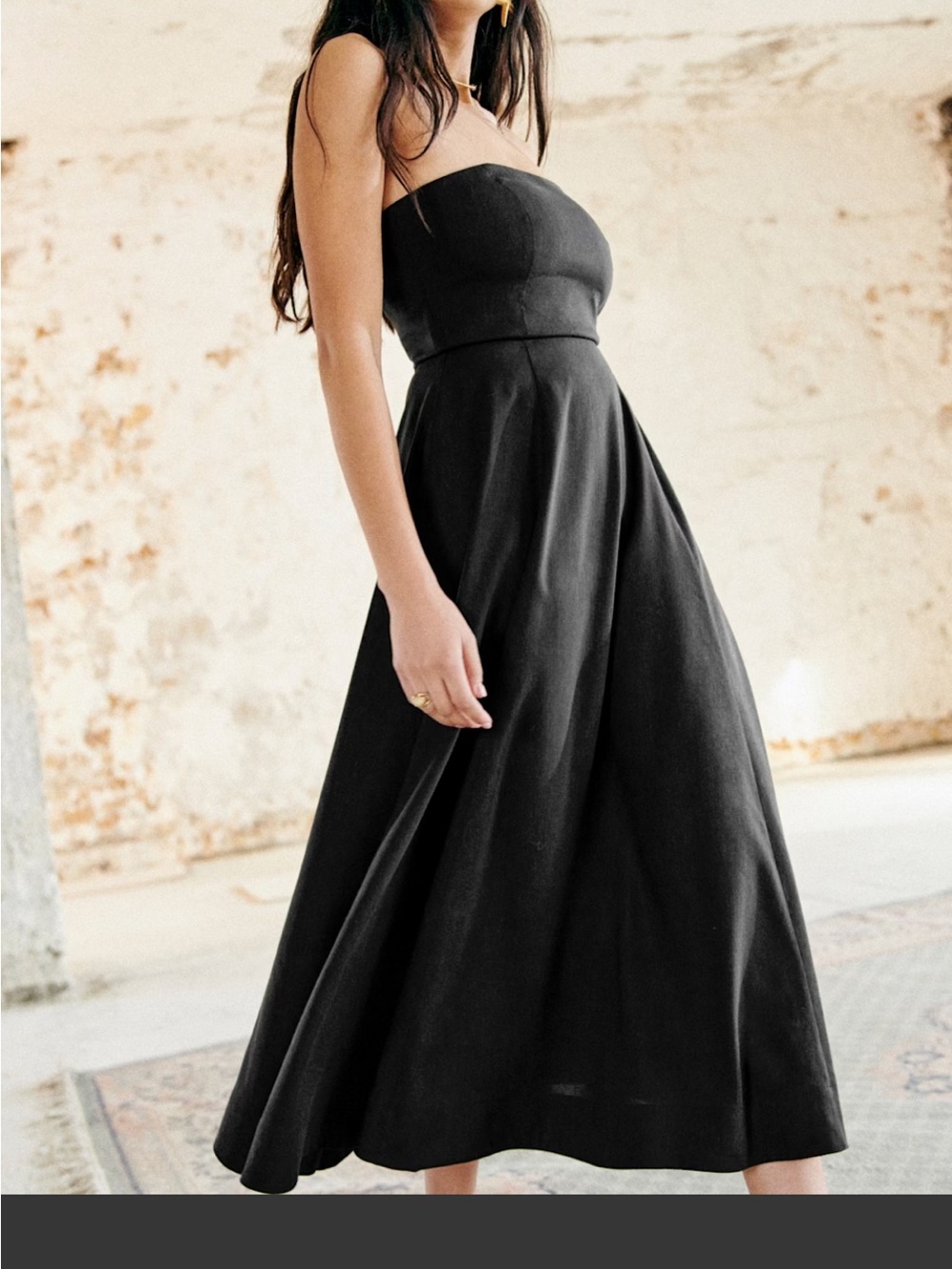 Sezane Black Strapless Evening Dress - Picture 6 of 7